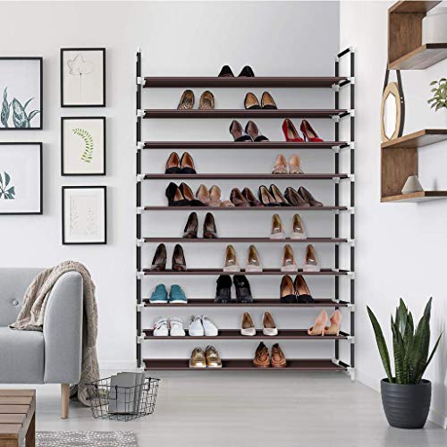 Awenia Shoe Rack 6 Tier Metal Shoe Organizer, Brown G3998