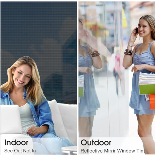 Coavas Heat Blocking Window Film Privacy One Way Window Tint Black 23.6x78.7in F392938