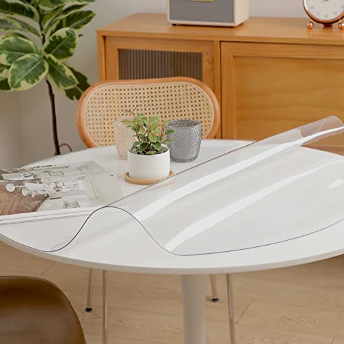 Clear PVC Tablecloths Waterproof Round Table Protector 1.5mm S3010
