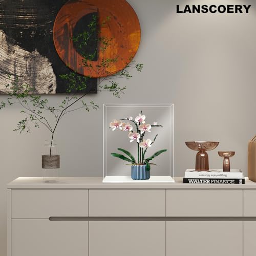 LANSCOERY Acrylic Display Case for Collectibles, Dustproof Seamless Design, 15.7x15.7x15.7in C38517