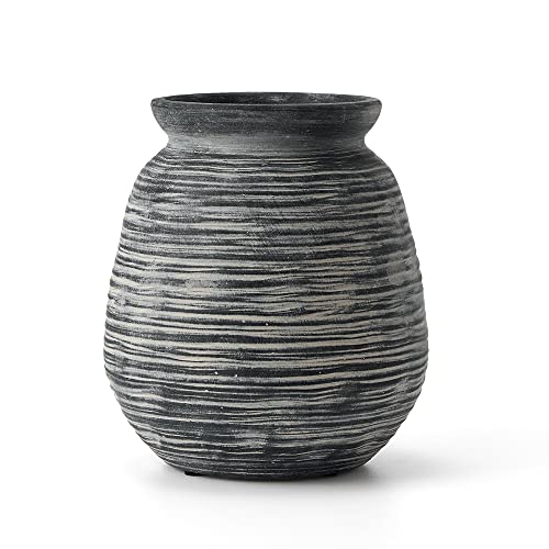 SIDUCAL Rustic Farmhouse Ceramic Flower Vase, 9.5 Inch, White X38879