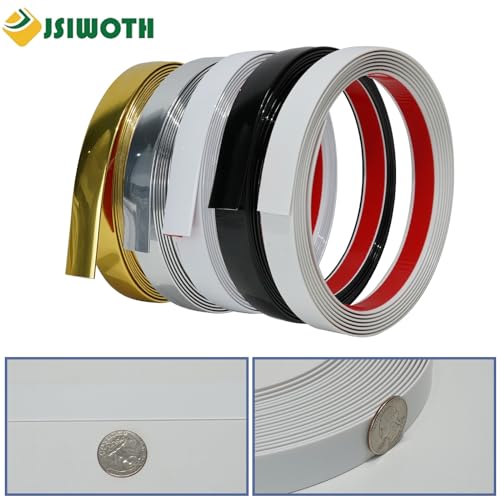 9.8Ft Peel and Stick Trim Molding Flexible Waterproof Wall Trim Silver I504