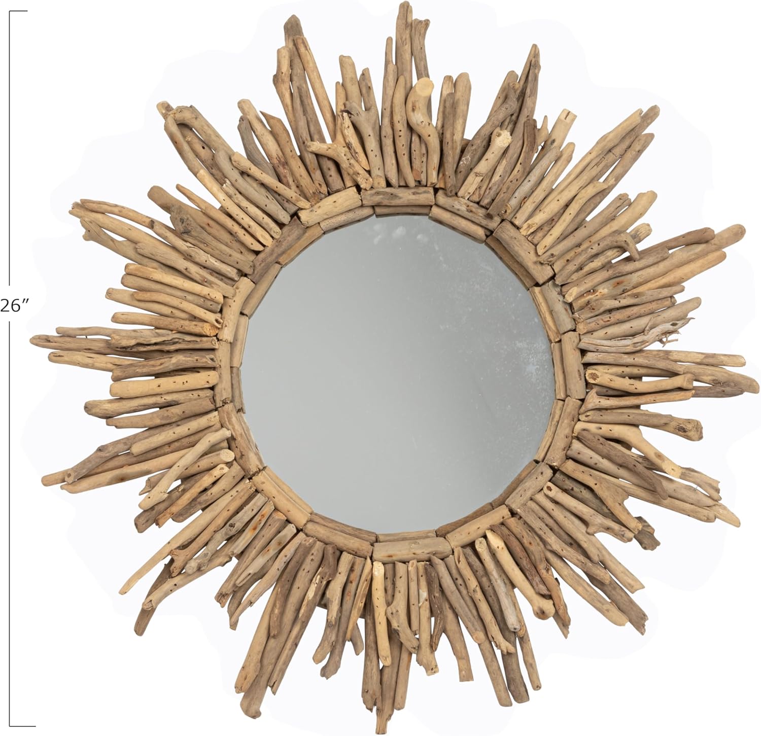 Creative Co-Op Driftwood Sunburst Mirror K197909