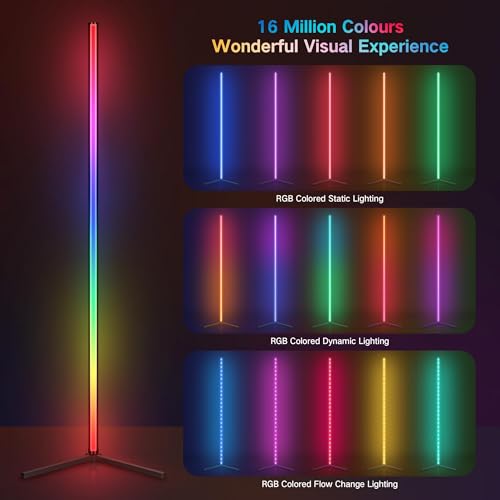 OUTON Smart LED Floor Lamp RGB, 2 Pack with App and Remote Control L6117