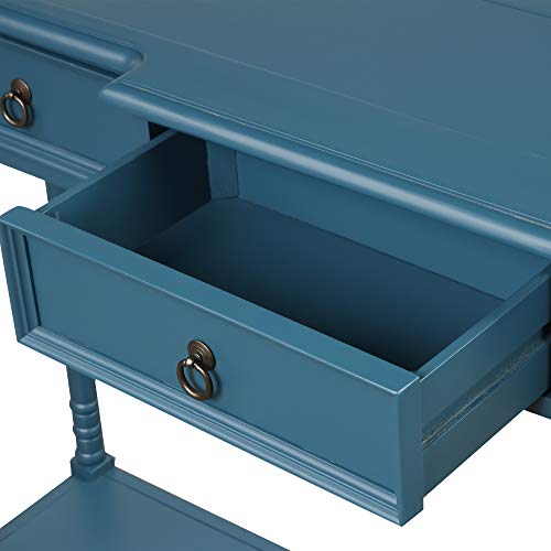Merax Narrow Console Sofa Table with Drawers and Shelf, Antique Navy R14999