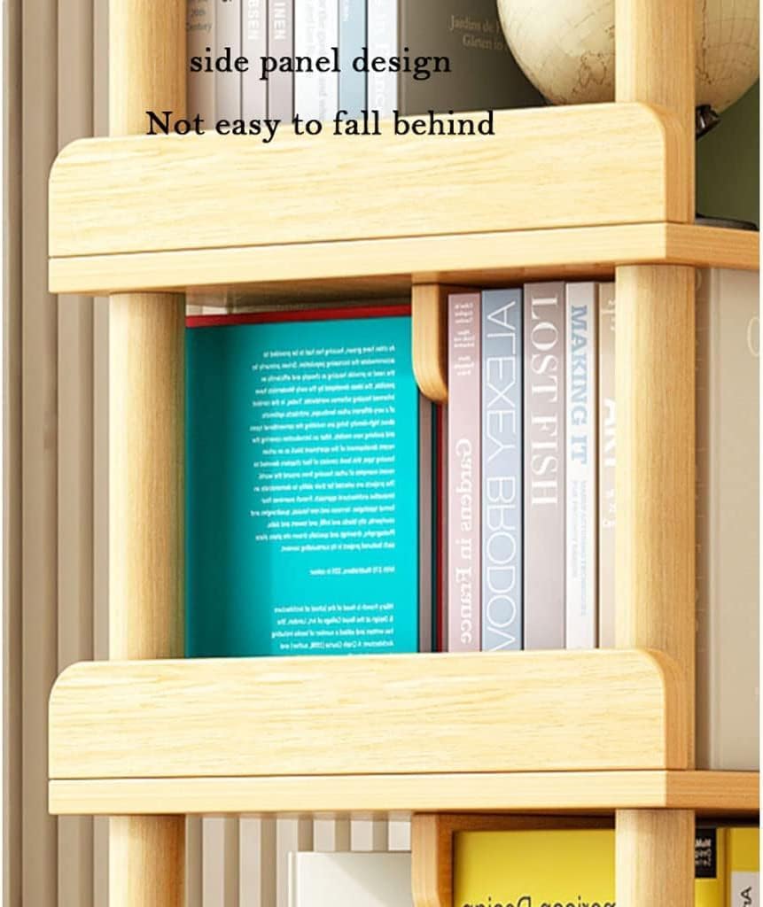 Flexible Bookcases 360° Rotating Bookshelf Wooden Square Standing Bookcase T6235