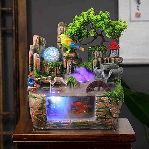 20" Bonsai Waterfall Fountain with LED Lights for Tabletop Y189973