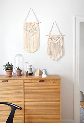 Mkono Macrame Wall Hanging Boho Decor for Bedroom Living Room, Set of 2 G184012