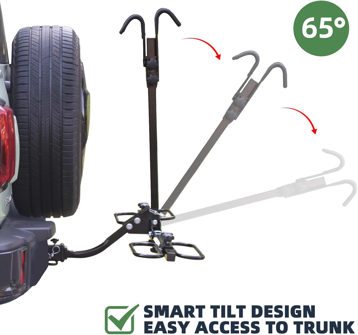 Hitch Mount Bike Rack 2-Bike Smart Tilting Platform for Cars Trucks SUVs A348717
