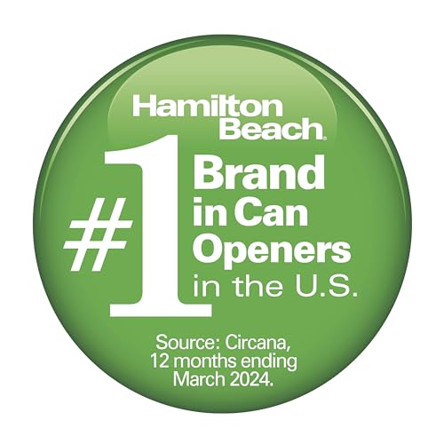 Hamilton Beach Smooth Edge Electric Automatic Can Opener with Easy Push Down Lever, Black and Chrome B202826