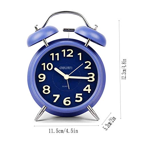 Desk Clock Silent Night Light Alarm for Bedroom Green R5345