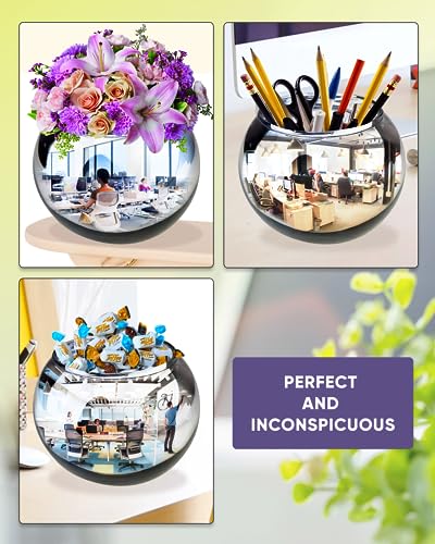 Skywin Convex Mirror Vase Silver 8 Inch Cubicle Decorations L371