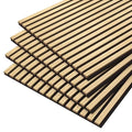 4 Pack Wood Wall Panels, 47.2” x 23.6" Wood Slat Wall Panel for Wall and Ceiling, 3D Fluted Wall Panels Wood Panels Wall, Teak