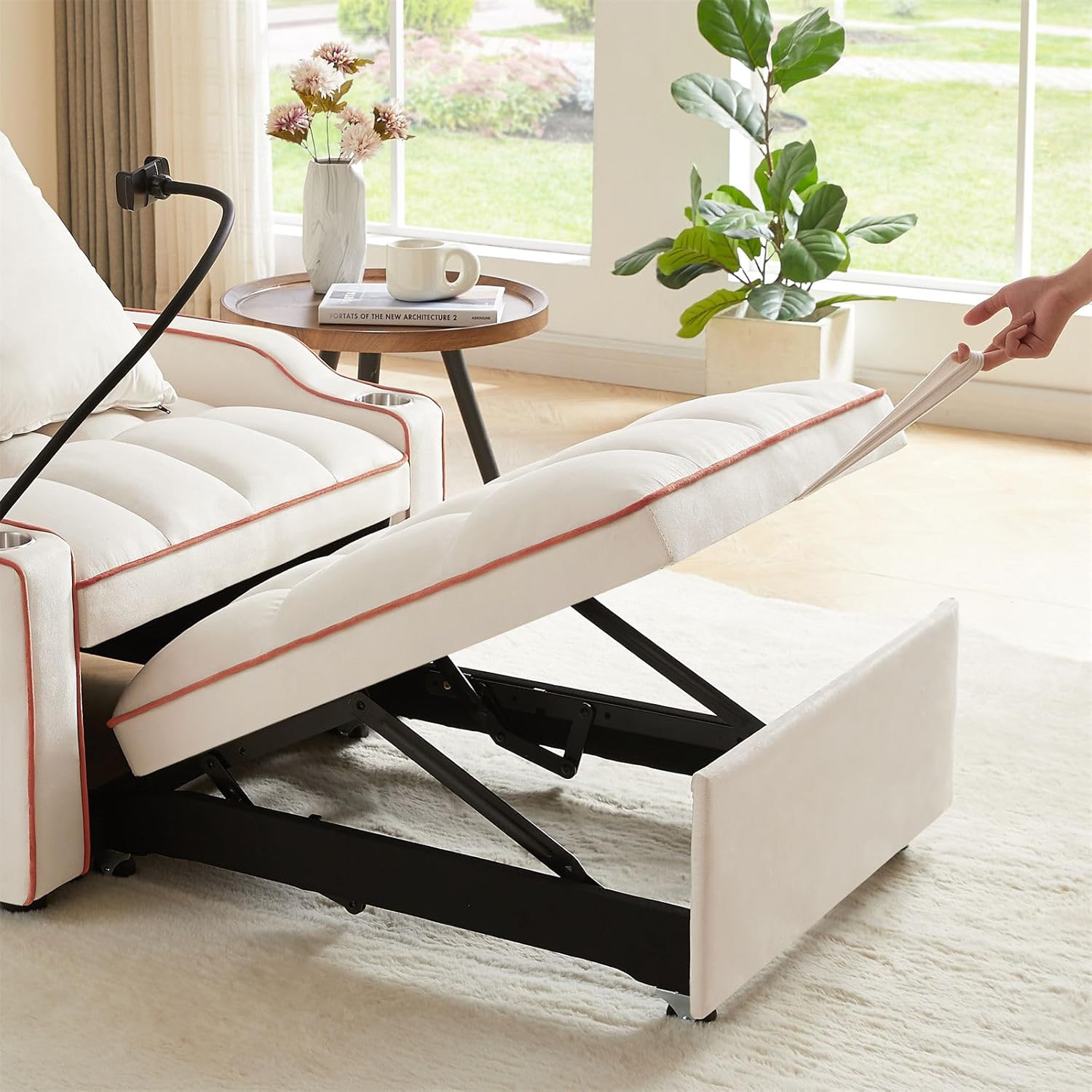 3-in-1 Convertible Sofa Bed Sleeper Chair with Adjustable Pull Out P226