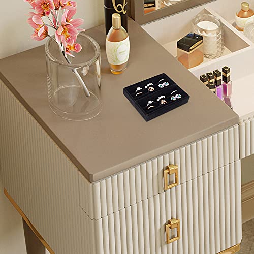 Velvet Jewelry Tray Ring Organizer 2PCS Black Y635