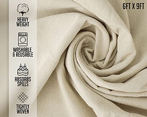 Canvas Drop Cloth for Painting 20 x 20 Feet, Pure Cotton, Double Stitched Edges I122920