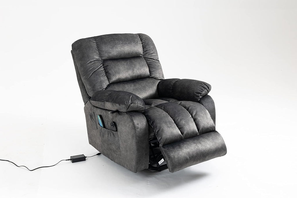 Large Fabric Power Lift Recliner Chair for Elderly with Heat and Massage E672690