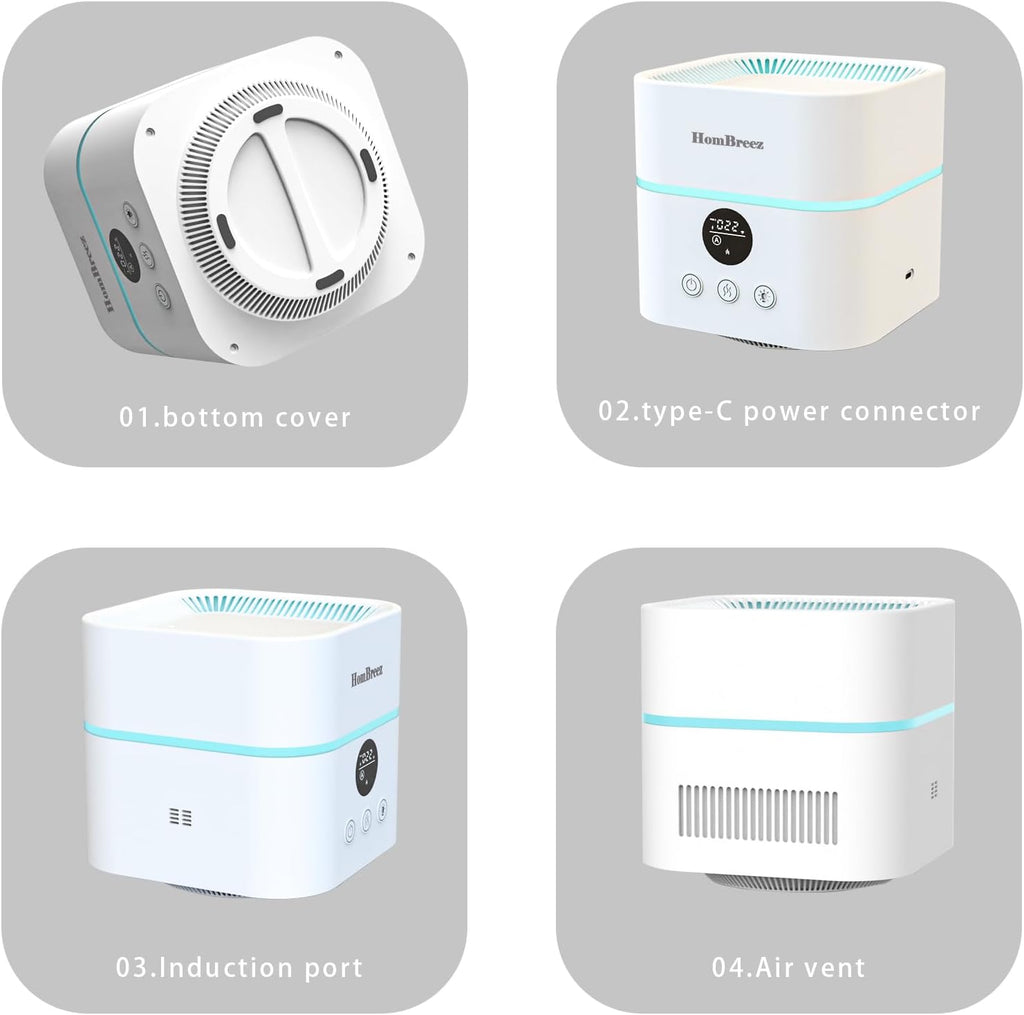 Small Room Air Purifier and Humidifier Combo for Home, White (WG-03) W836787