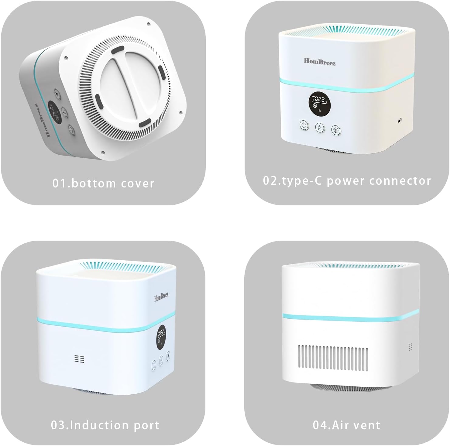 Small Room Air Purifier and Humidifier Combo for Home, White (WG-03) W836787