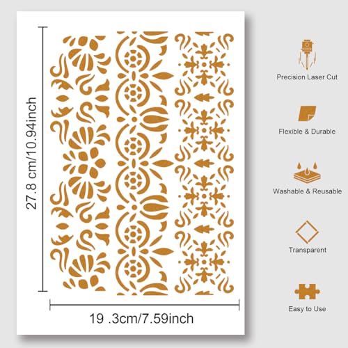 NBEADS Book PET Painting Stencil 11.69x8.27 Inch Reusable Craft Template O665941