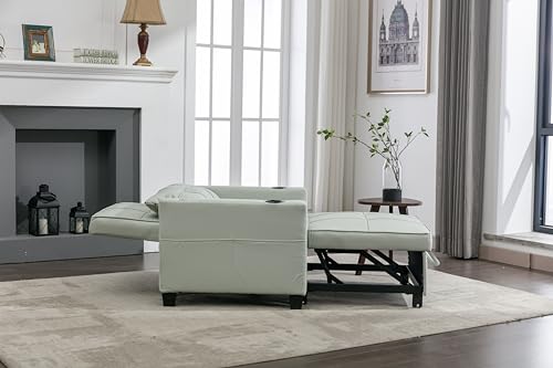 Sleeper Sofa Bed 3-in-1 Convertible Pull Out Couch with USB Ports and Cup Holders, Blue Tech Cloth M19216