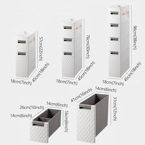 Small Bathroom Storage Cabinet Narrow Slim Organizer Side Corner Unit 2 Drawers G637