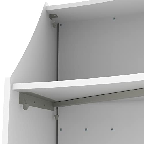 Linea Italia Curved Modern Office Desk 2 Panel Reception Counter, Mocha M8386