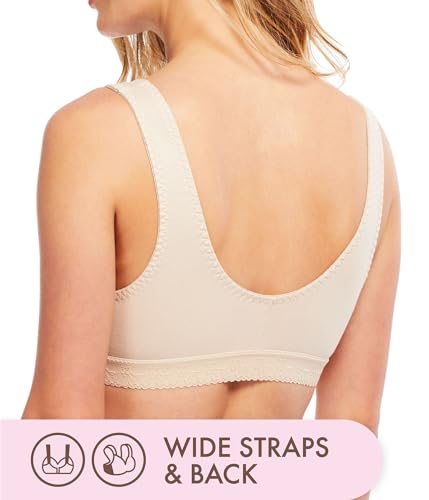 Carole Martin Full-Freedom Front Closure Wireless Cotton Sleep Bra W684