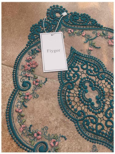 2 Pack 12x18-in Retro Lace Placemats, French Crochet Doilies, Black N318