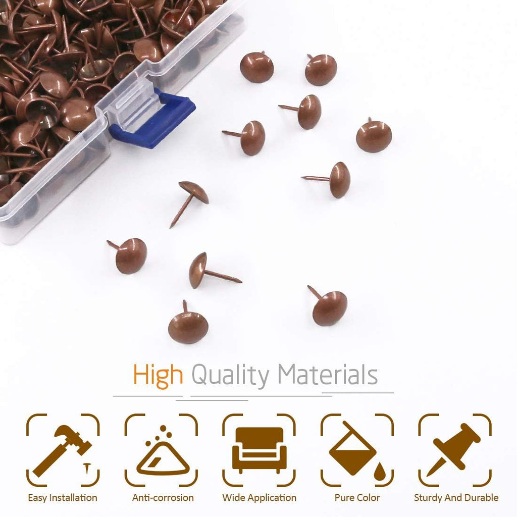 Antique Upholstery Decorative Tacks Furniture Sofa Thumb Tacks Nails Pins Assortment Kit - Red Copper Y196363