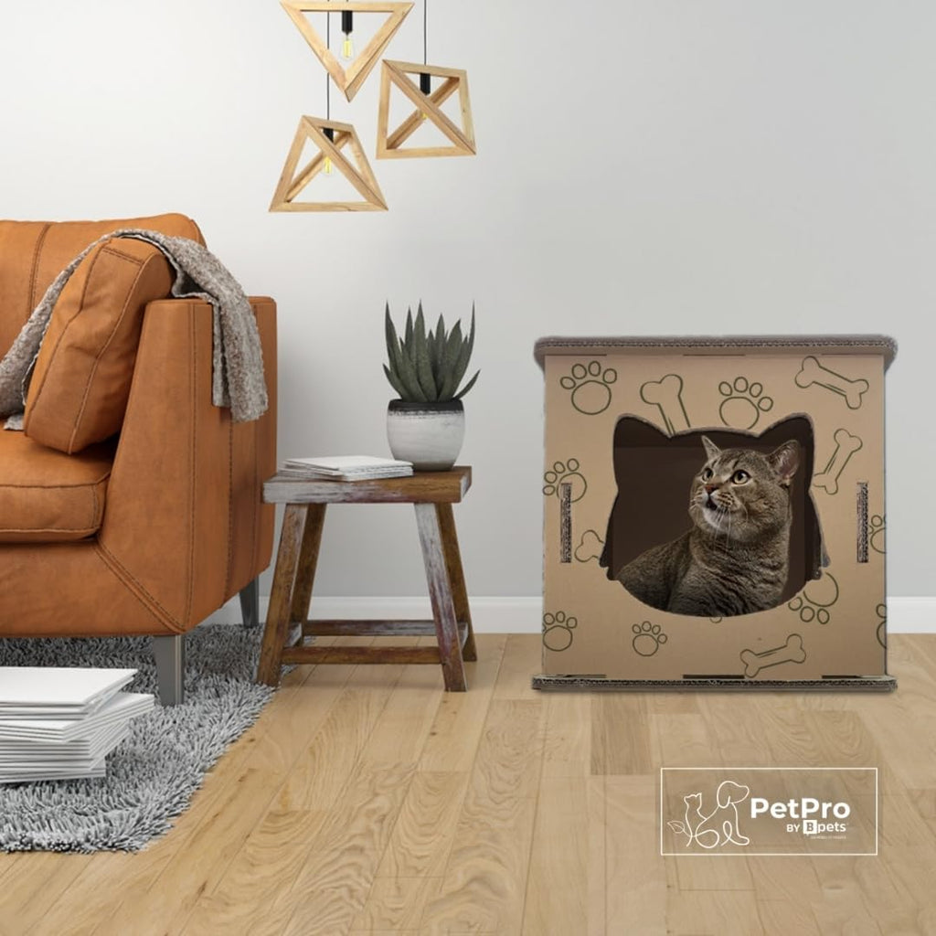 Cat House - Corrugated Cardboard Cat Scratcher for Indoor Cats J7557