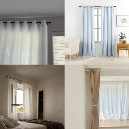 Adjustable Curtain Rod for Windows 16-48 Inches, 1 Inch Diameter, Gold E658507