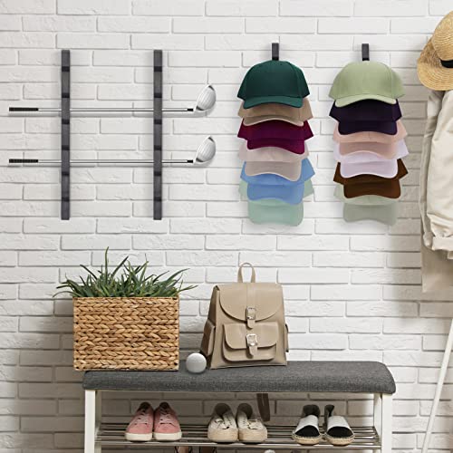 Wall Hat Rack for Baseball Caps Wooden Organizer Hanger 2 Pack Gray S63475
