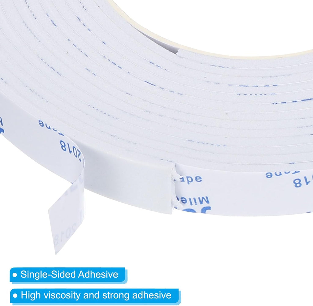 PATIKIL 5m Sealing Foam Tape, 15mm Wide 3mm Thick, White J588747