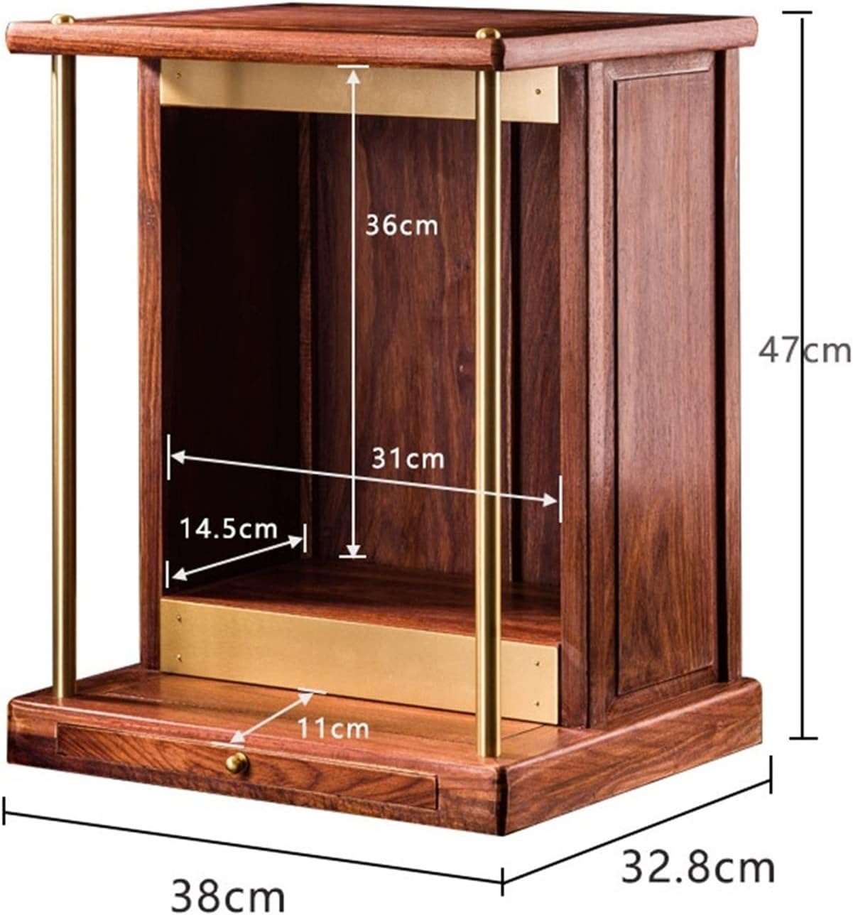 Rosewood Solid Wood Hanging Buddha Altar Shelf for Guanyin Shrine I240