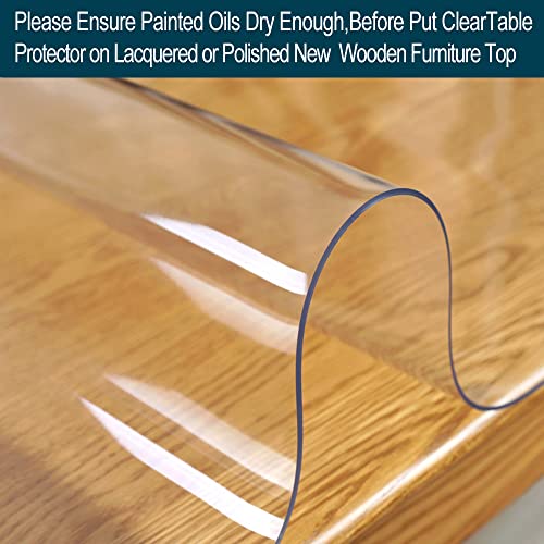 Thicken PVC Clear Table Cover Protector for Rectangle Dining Table, 28 inch L80082