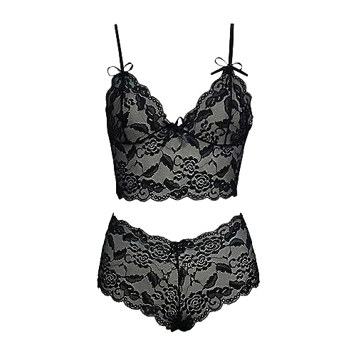 Women's Lace Teddy Babydoll Lingerie Set with Garter P951108