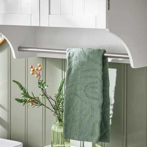 Haotian Mirror Cabinet, Bathroom Wall Cabinet with 2 Doors, White BZR55-W Q701
