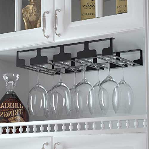 Black Wine Glass Rack Under Cabinet Holder 2 Pack H69590