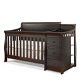 Sorelle Furniture Princeton Elite Crib and Changer with Solid Panel Back Classic -in- Convertible Diaper Changing Table Non-Toxic Finish Wooden Baby Bed Toddler Full-Size Nursery - White