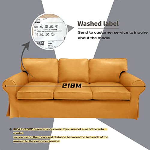 EKTORP Sofa Cover 3 Seat (86in) for IKEA Ektorp Sofa, Linen Slipcover J857440