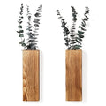 3 Pack Wood Wall Planter - Modern Farmhouse Wood Wall Decor for Living Room, Bedroom, Bathroom, Home and Office - Wooden Pocket Vase for Dried Flowers and Faux Greenery Plants Decor