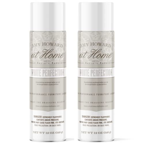 AMY HOWARD AT HOME Nitrocellulose Lacquer Spray Paint | Vendome Grey 2-Pack | 12 OZ | Spray Lacquer with High Gloss Finish for Furniture, Metal, Glass, Wood