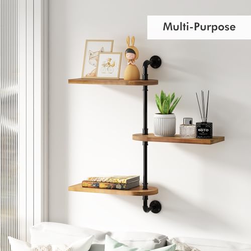 3-Tier Rotating Window Plant Shelf, Wooden Indoor Plant Stand M610