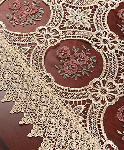 Simhomsen Vintage Burgundy Lace Table Runner 16x36 Inch C494103