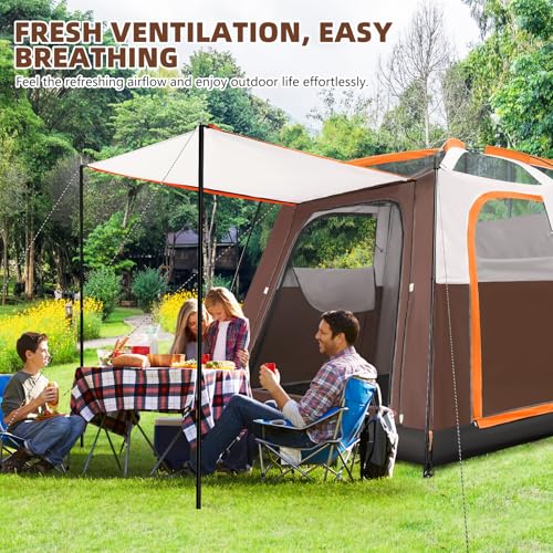 6 Person Pop-Up Camping Tent Waterproof Windproof with Carry Bag T8809