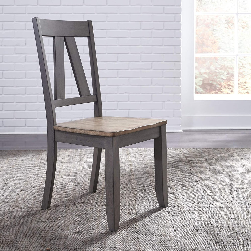 Lindsey Farm 7 Piece Trestle Table Set, Gray H580