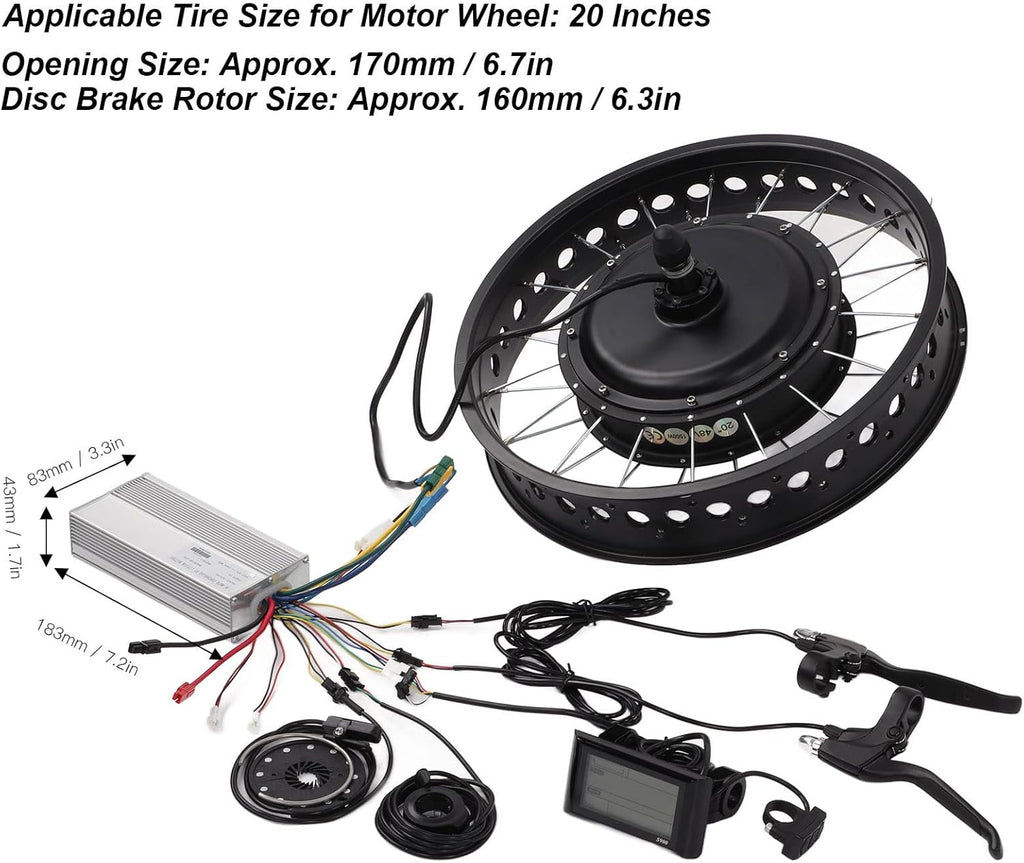 48V 1500W Electric Bike Conversion Kit, 20 Inch Rear Wheel S718452