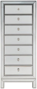 7 Drawer Lingere Chest in Modern Style-42 inches Tall and 15 inches Wide-Antique Silver Finish 779-Bel-5046492