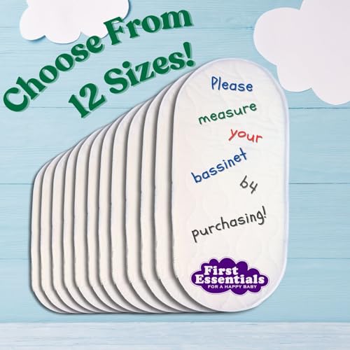 Bassinet Cradle Mattress Pad Oval 13X31 Waterproof Hypoallergenic R691